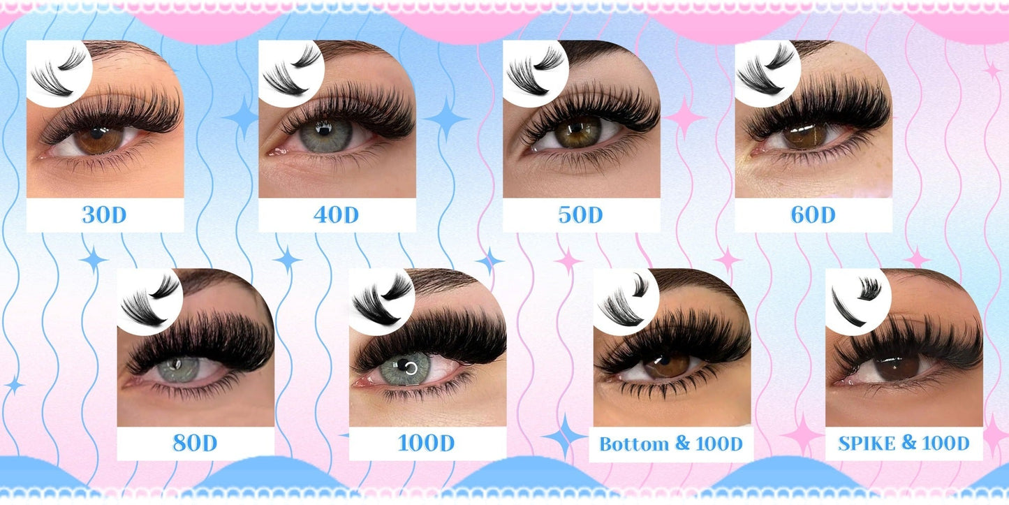DIY Lash Clusters Gift Set 30D-100D Mixed Length Soft Fluffy Volume Cluster Lashes with Tweezers & Mascara