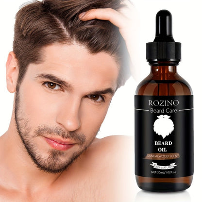 Beard Oil for Men, Sandalwood Scent with Plant Essence, Deep & Nourishing Beard Care Oil for Smooth Glossy Beard