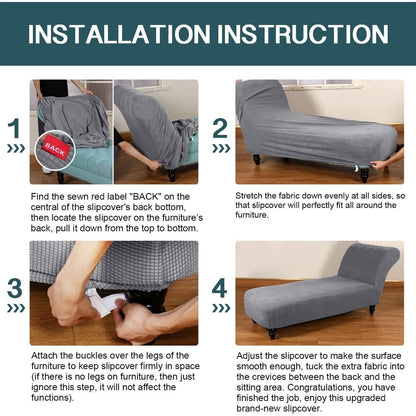 Chaise Lounge Cover Stretch Slipcover Jacquard Fabric Chair Sofa Protector for Living Room Bedroom Multi-Color