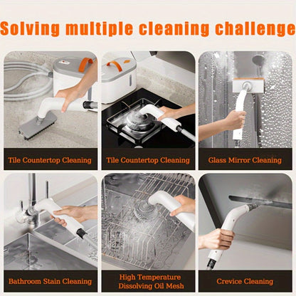 Portable Steam Cleaner 1200W, 2.3Bar High-Pressure Handheld Steam Cleaner 15-Second Heat-Up, 750ML Tank