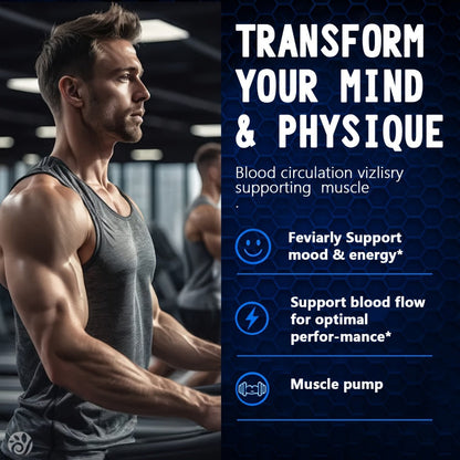 Men's Performance Gummies with Shilajit, Maca & Blueberry, Male Drive, Strength & Stamina Supplement