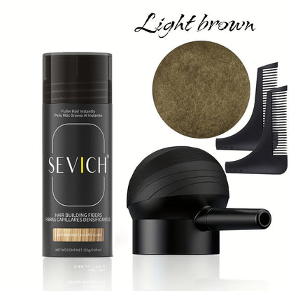 Hair Thickening Fibers Set 2-in-1 with Applicator Spray - Instant Volume & Fuller Look for Thinning Hair
