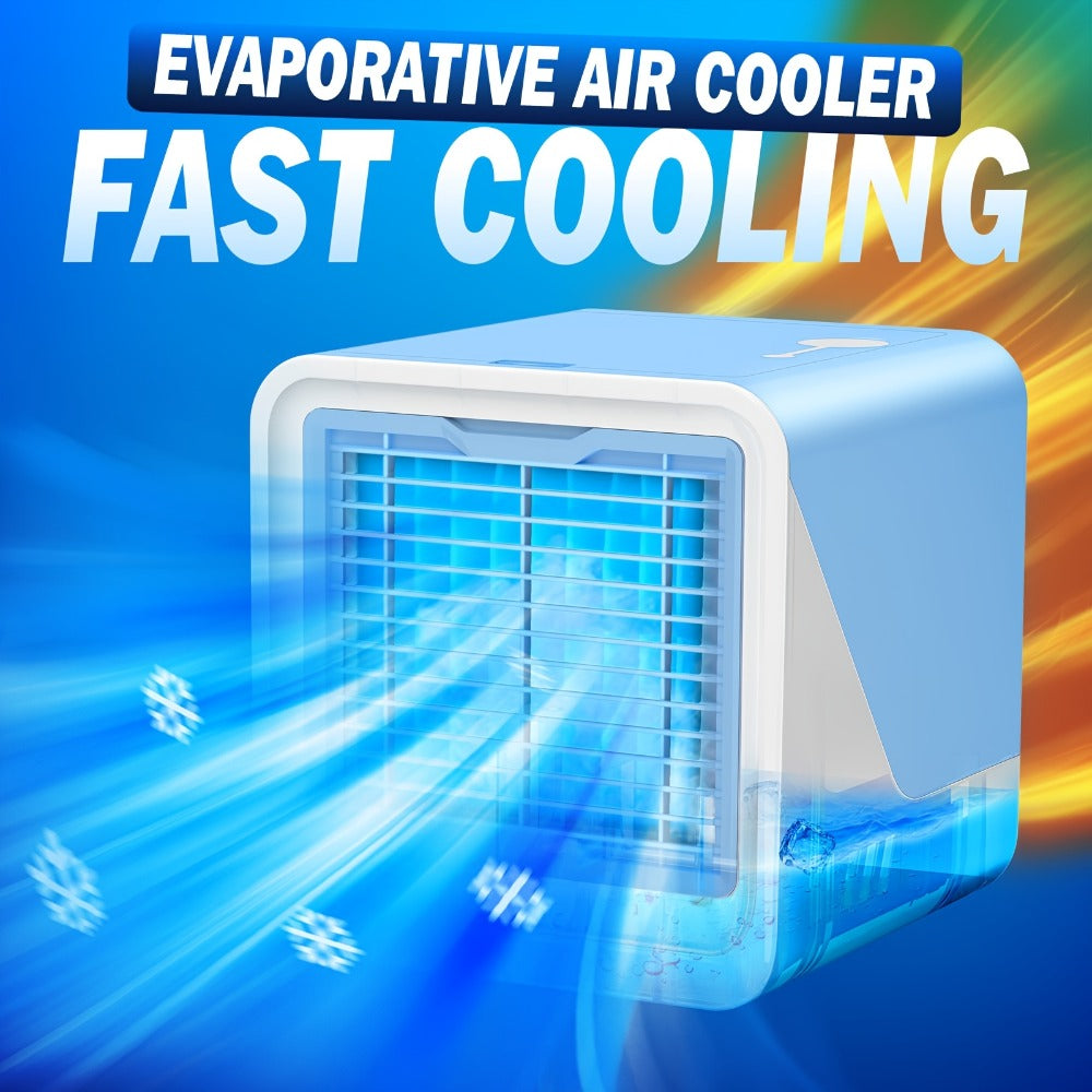 Portable Air Cooler 3-in-1 Mini Personal Air Conditioner Humidifier Fan with Atmosphere Light for Entryways, Bedrooms and Living Spaces