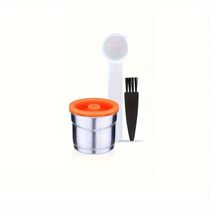 Reusable Coffee Filter Capsule for Illy Y3.2 & X7.1 Machines, Stainless Steel Refillable Coffee Pod Cup with Tamper