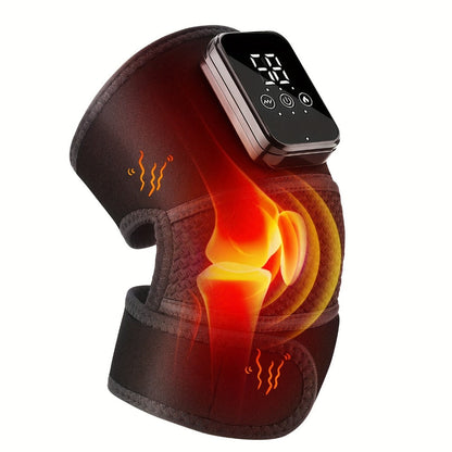 Heated Knee Massager with Heat and Vibration Massage, Wireless Portable Electric Knee Brace Wrap for Pain