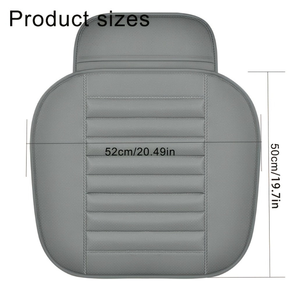 Backless Car Seat Cushion Two-Piece Front Pad Set with 52 x 50cm Size in Black, Beige or Gray