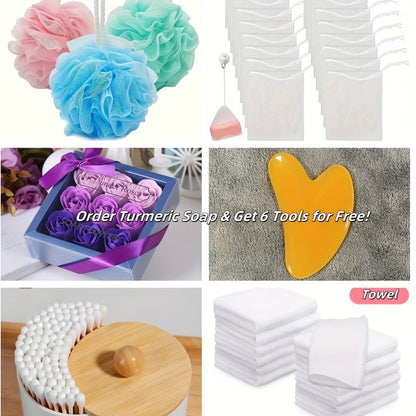 Kojic Acid Soap Bar 24-Pack Handmade – Lemon Turmeric Cold Process Bar Soap with Ginger Extract & Exfoliating Granules