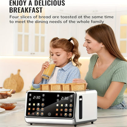 Four-Slice Touchscreen Toaster with Dual Independent Controls, Six Bread Modes, Six Shade Levels and Timer Displays