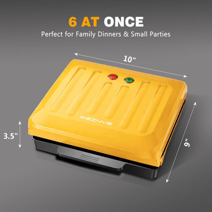 Electric Sausage Grill and Sandwich Maker with Nonstick Plate and Cord Storage Compact for Grilling, Camping and Outdoor Meals