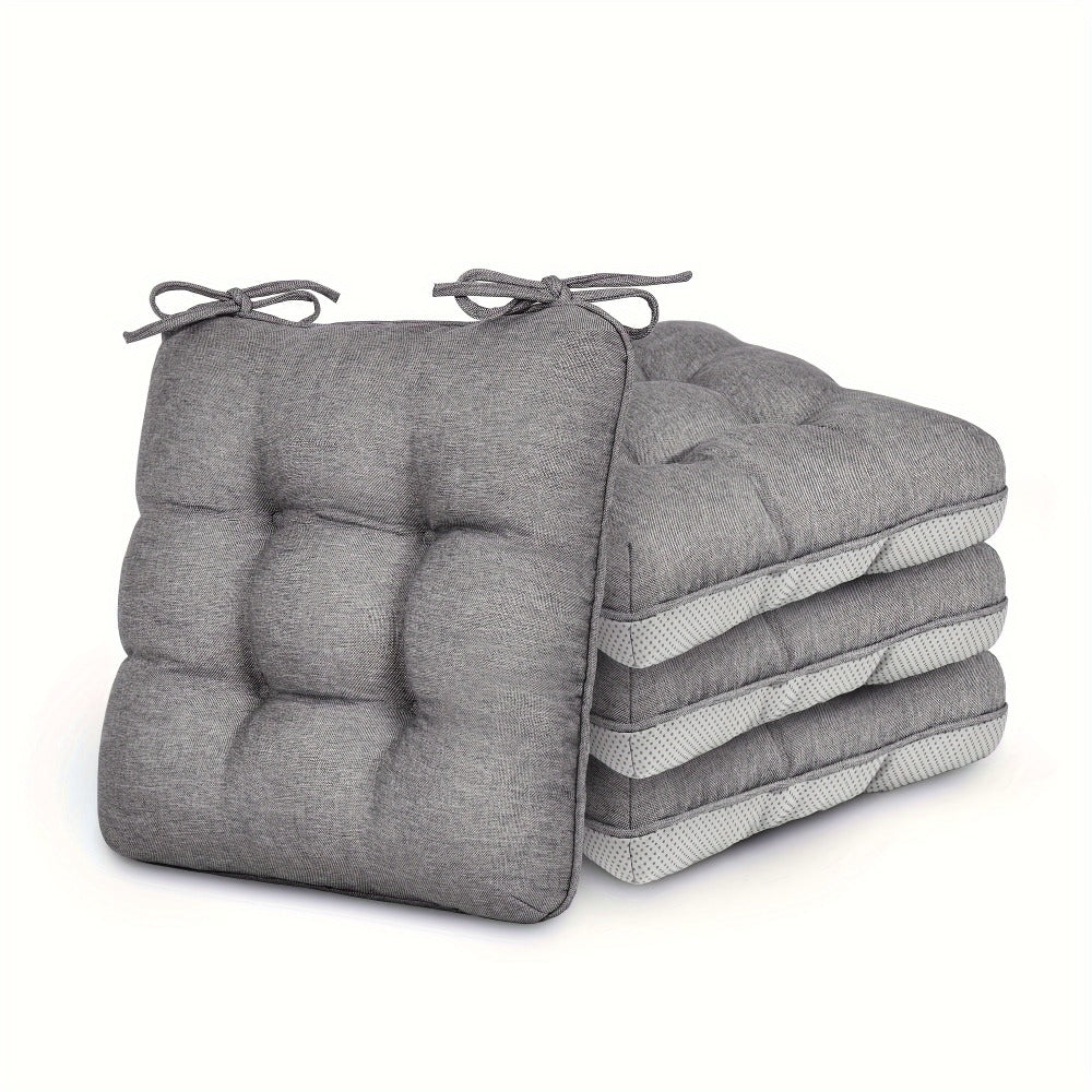 Memory Foam Chair Cushions 4/8 Pack, Non-Slip Seat Pads for Dining Chairs, Kitchen, Office & Patio – Indoor Outdoor Chair Pads M/L Size