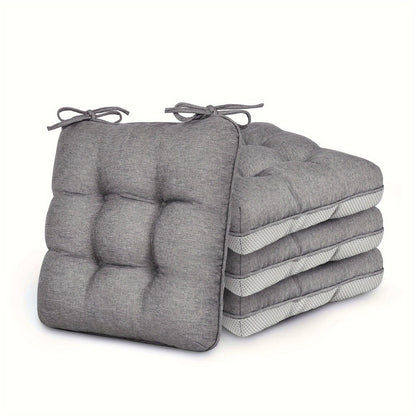 Memory Foam Chair Cushions 4/8 Pack, Non-Slip Seat Pads for Dining Chairs, Kitchen, Office & Patio – Indoor Outdoor Chair Pads M/L Size