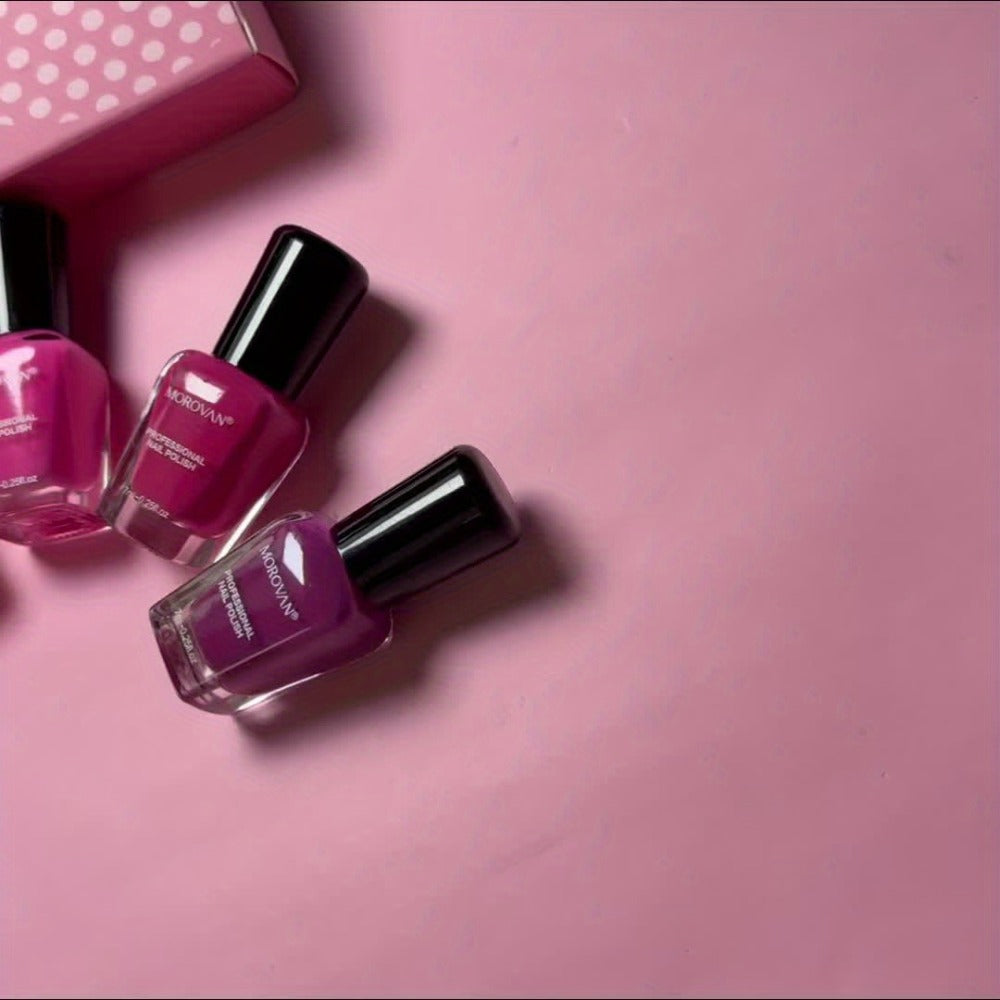 Six-Piece Air-Dry Nail Polish Set in Cherry Blossom Pink or Light Purple and Nude Pink Collections