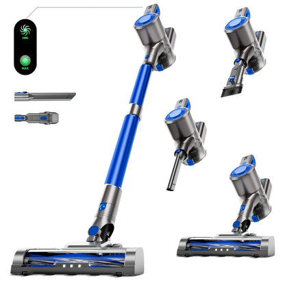 Cordless Three-Speed Stick Vacuum Cleaner with Detachable Battery, LED Floor Brush and Seven Colors