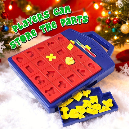 Shape Puzzle Pop-Up Board Game for Kids, Interactive Timer Matching Game with 3 Difficulty Levels