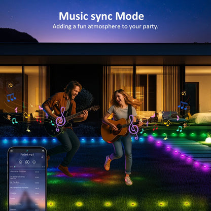 RGB Outdoor Pathway Lights 16 Million Color Changing Music Sync - Remote & APP Control Timer 50FT for an Everyday Personal Care Routine