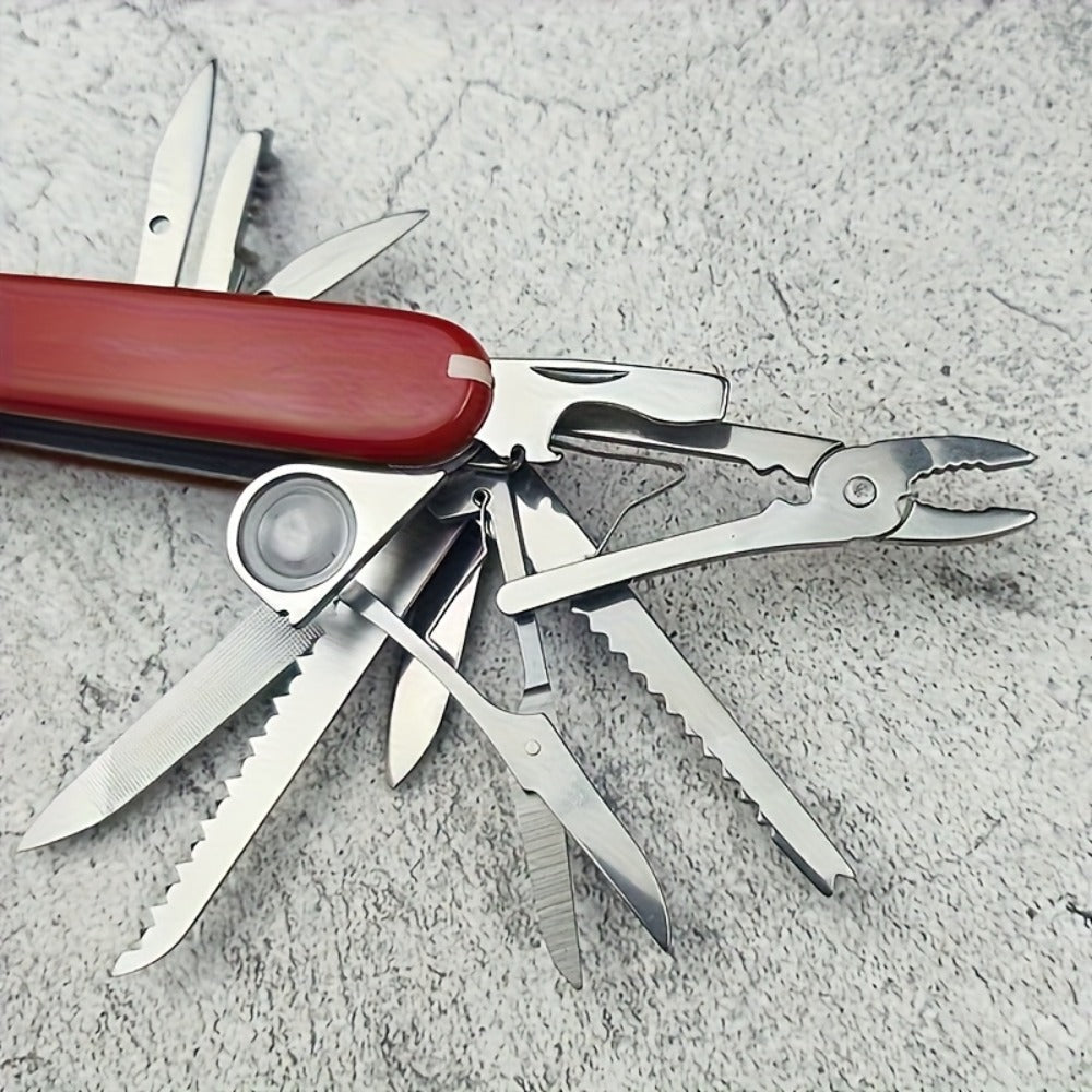 Multitool Pocket Knife 17-in-1, Includes Screwdriver, Pliers, Scissors, Bottle Opener & More, Portable Multi-Tool for Camping