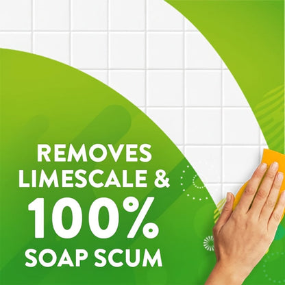 Bathroom Cleaner with Sponge 3.38oz – Deep Cleaning Stain Removal Scrub for Tiles Tub for Bath Time, Home Spa and Personal Care