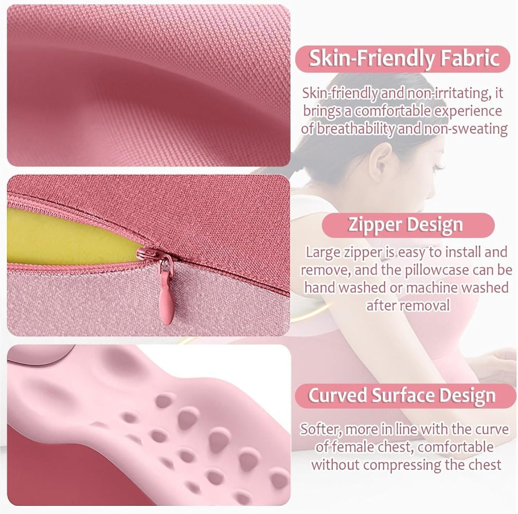 Bed Pillow Contoured Memory Foam Reading Cushion with Removable Washable Cover in Seven Colors