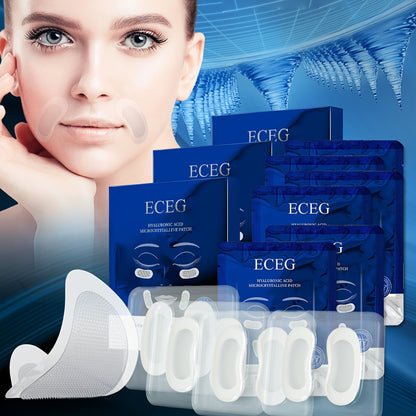 Hyaluronic Acid Microneedle Eye Patches Dissolving Under Eye Nasolabial Fold Anti-Wrinkle Overnight Skin Care Treatment 6 Pairs 3 Boxes
