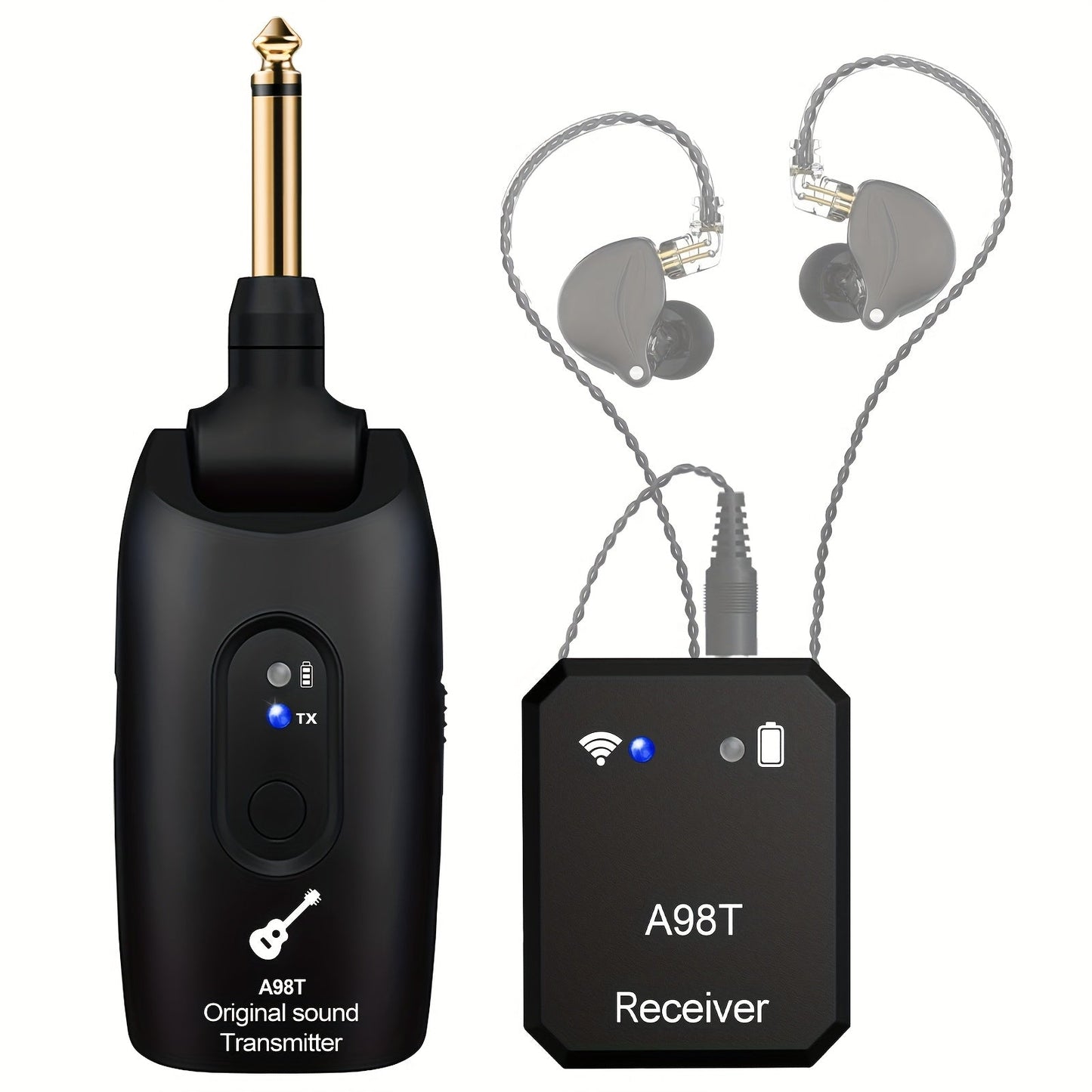Wireless In-Ear Monitor System 2.4GHz IEM 270° Rotatable Transmitter Auto-Pairing for Bedside Audio, Alarms and Room Entertainment