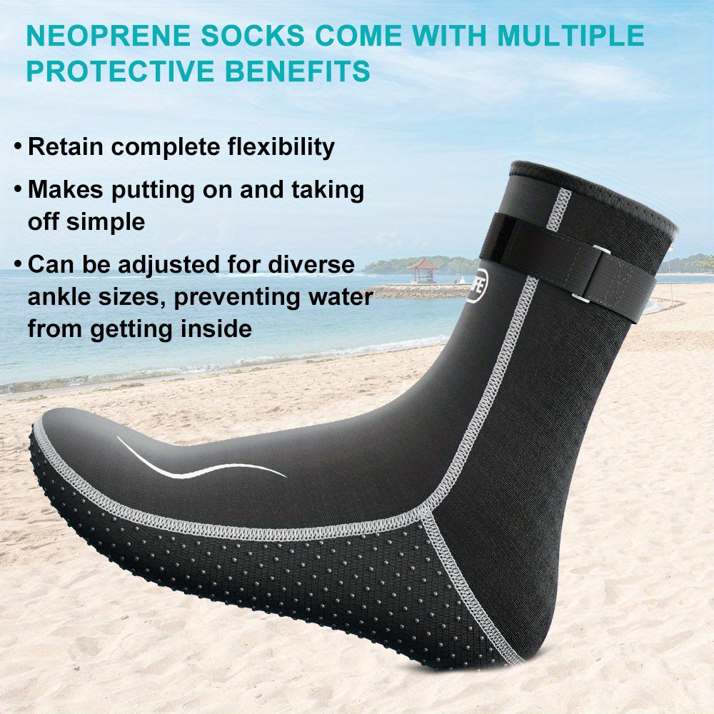 Neoprene Wetsuit Socks 3.5mm – High & Low Cut Water Booties, Non-Slip Anti-Abrasion for Diving Snorkeling Kayaking Beach Volleyball Surfing