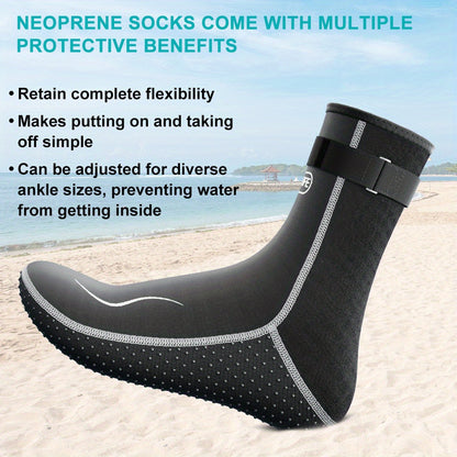 Neoprene Wetsuit Socks 3.5mm – High & Low Cut Water Booties, Non-Slip Anti-Abrasion for Diving Snorkeling Kayaking Beach Volleyball Surfing