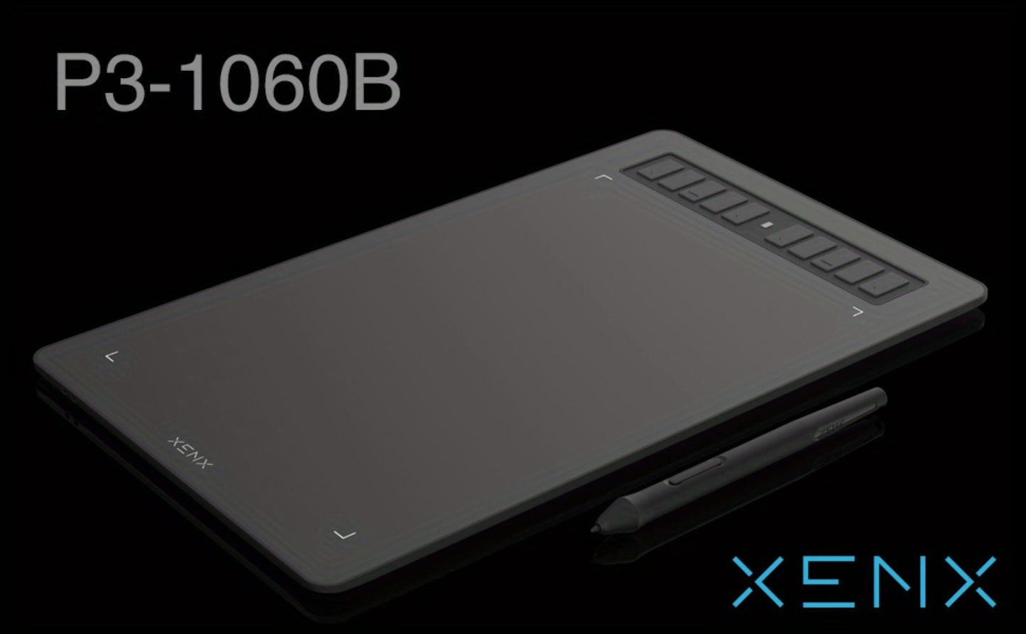 XENX Graphics Drawing Tablet 10 x 6.22 Inch, 8192 Pressure Sensitivity Battery-Free Passive Stylus