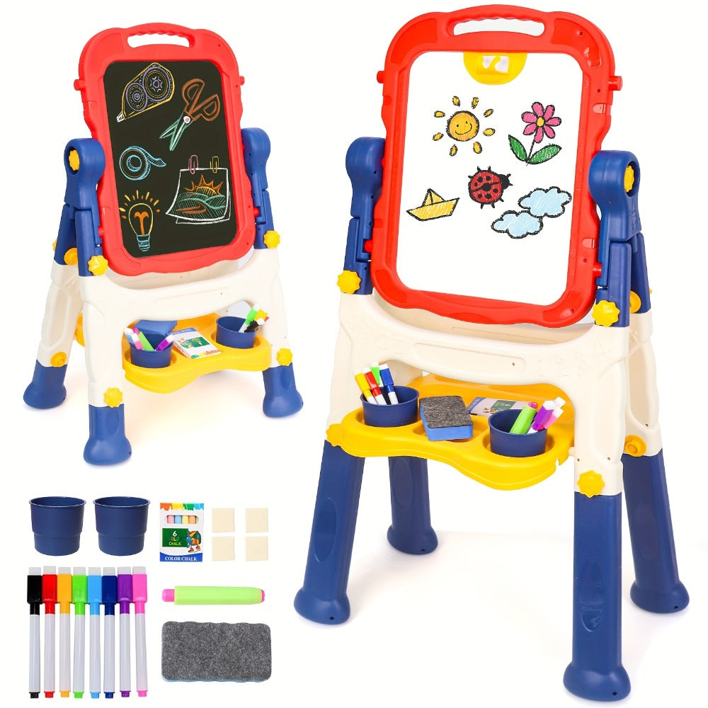 Art Easel for Kids Adjustable Double-Sided Standing Easel with Painting Accessories for Boys & Girls Ages 3+