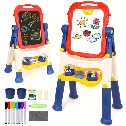 Art Easel for Kids Adjustable Double-Sided Standing Easel with Painting Accessories for Boys & Girls Ages 3+