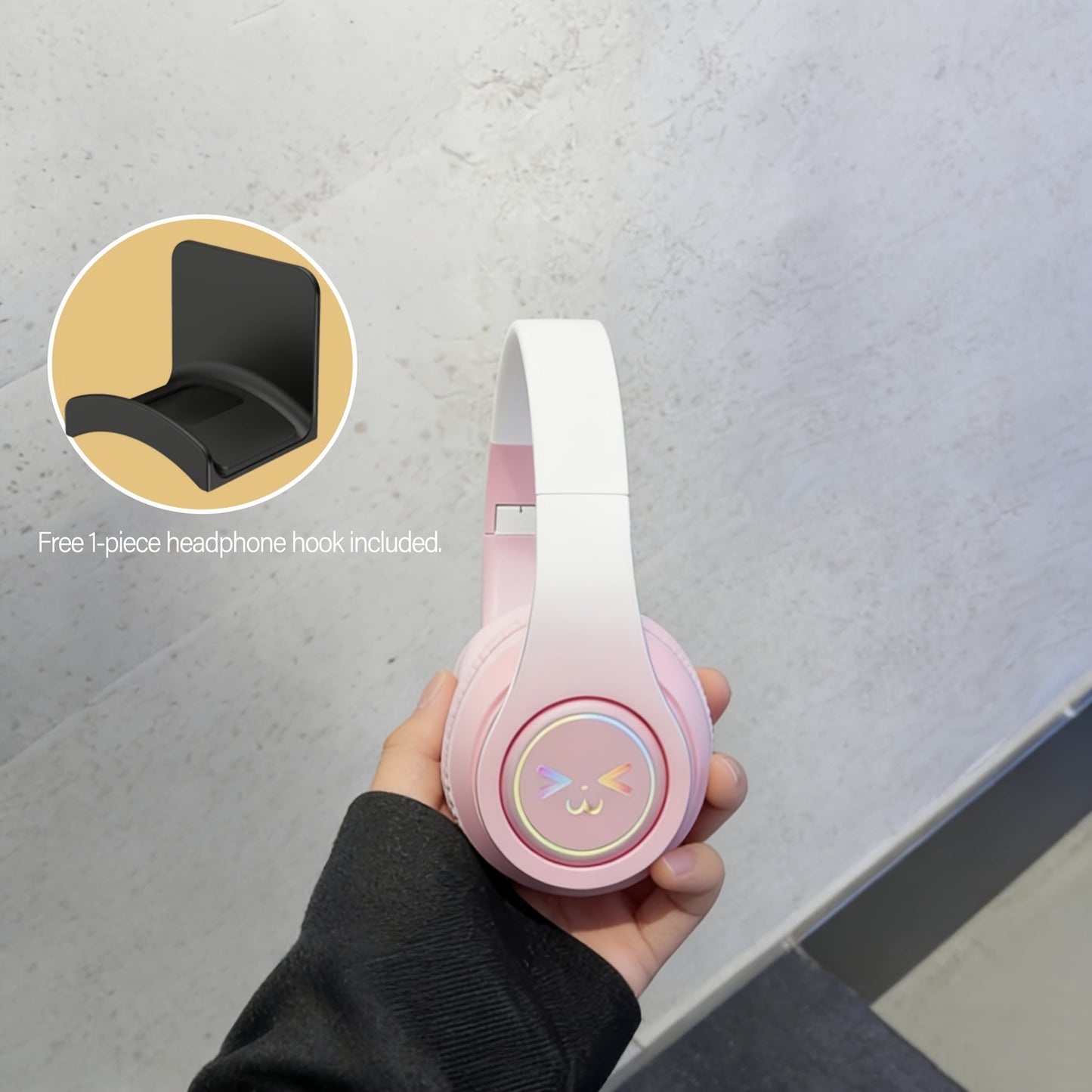 Foldable ANC Over-Ear Headphones with Bluetooth 5.3, Microphone and Four Gradient Color Hook Sets