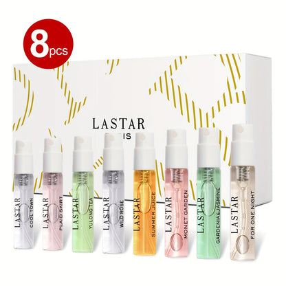 Mini Perfume Set for Women 8 Piece Gift Box Woody Floral Fruity Fragrance Sampler Kit Long Lasting TSA Compliant Travel Friendly 0.81oz Each