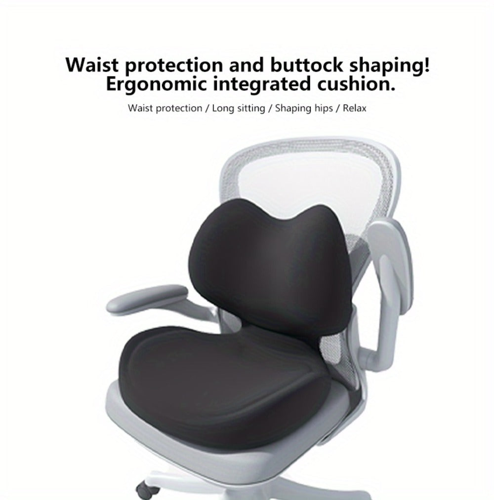 Ergonomic Seat Cushion for Tailbone & Lumbar Pain Relief – Memory Foam L-Shaped Car & Office Chair Cushion for Truck Drivers & Long Sitting