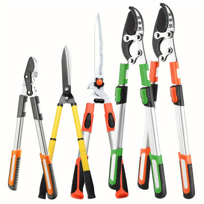 Long Reach Pruning Shears 18-38 Inch Extendable – Non-Stick Steel Blades Cut 2" Branches, Shock-Absorbing Handle