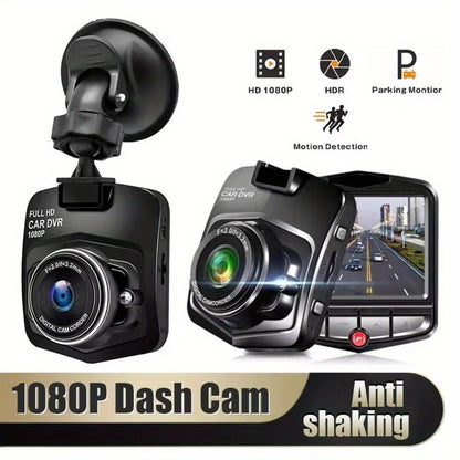 1080P Dash Cam for Cars – 2.2" LCD Display, Continuous Loop Recording, 24/7 Parking Surveillance, Motion Detection, No Battery Required