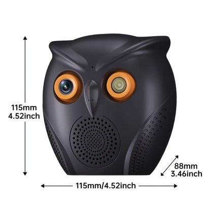 Security Camera Owl-Shaped Two-Pack with Human Detection, USB Power, Motion Alarm and Black or White Options