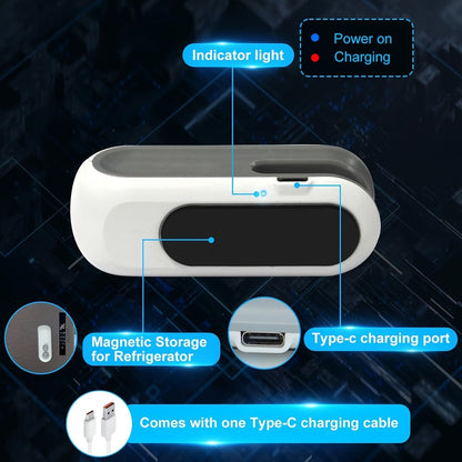Mini Bag Sealer Two-Pack in White with USB-C Charging, Heat-Seal Button, Cutter and Magnetic Back