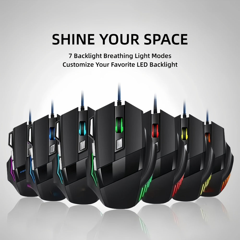 Programmable RGB Gaming Mouse Wired Pro-Grade with Turbo Click Multi-Mode DPI Sensitivity Dynamic for an Everyday Personal Care Routine