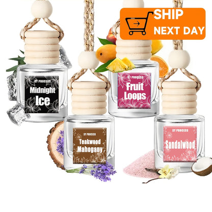 Car Air Freshener X&Y Four-Bottle Hanging Diffuser Gift Set with Eight available Style and Collection Options