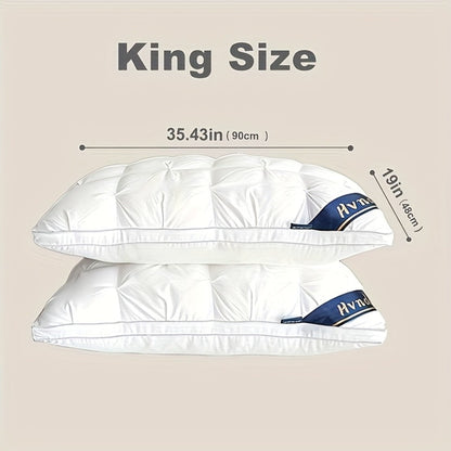 Hotel Quality Pillows 2-Pack, Luxury 5-Star Deep Sleep Neck Support, Non-Collapse Polyester Fill