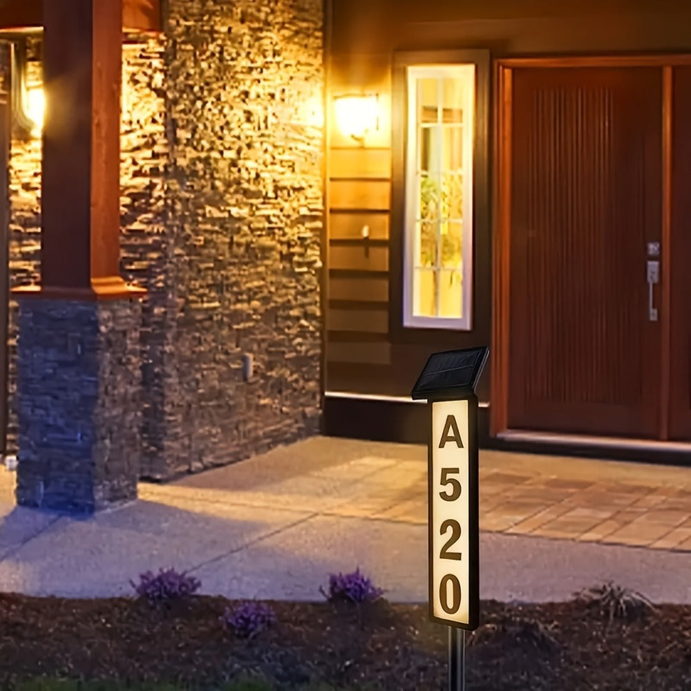 Solar House Number Light LED, DIY Address Sign with 38 LEDs, Switchable & Cool White, 270° Solar Panel