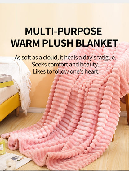 500gsm Heavy Plush Blanket, Ultra Thick Fluffy Blanket for Bed, Sofa & Travel, Baby to Double Size