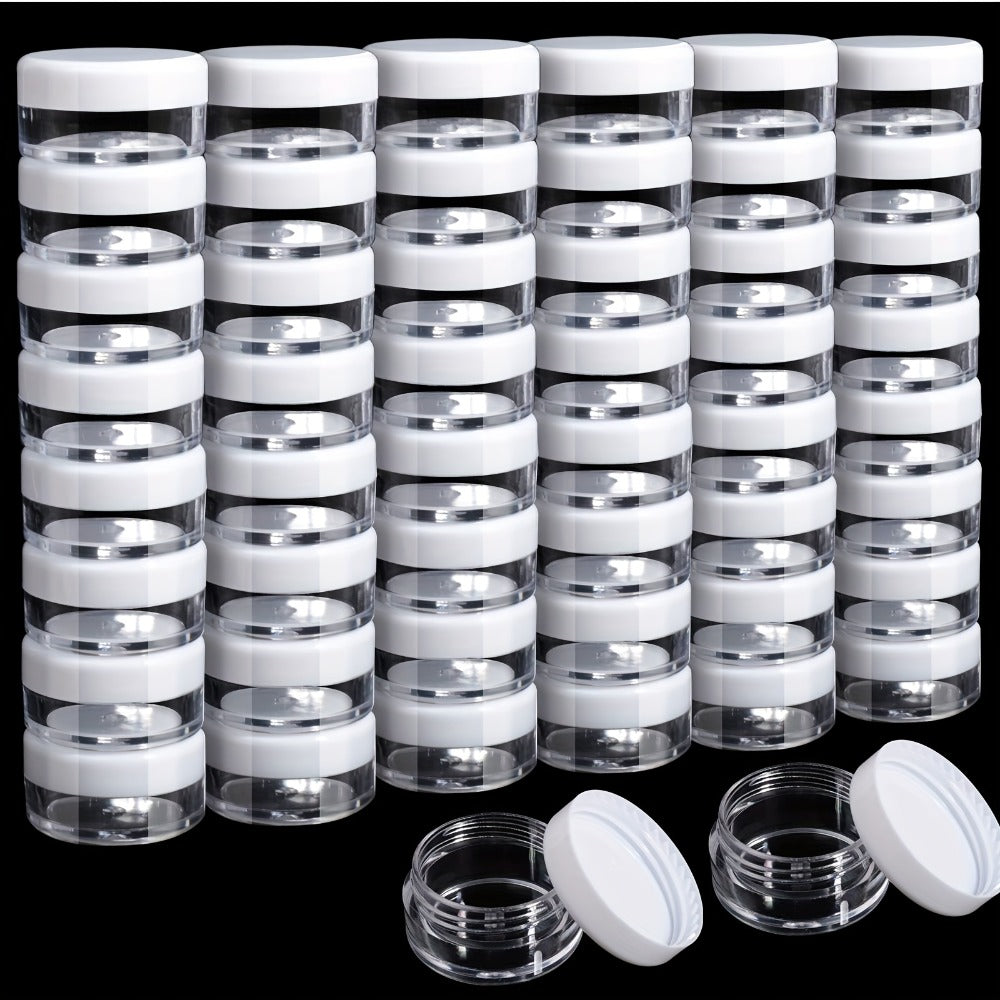 Mini Cosmetic Containers with Lids 60 Pack – 5g Small Round Plastic Sample Jars for Travel, Lip Balm, Lotion, Cream & DIY Beauty