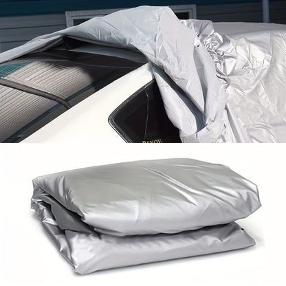 Silver XXL SUV Car Cover with Green Reflective Tabs, Elastic Hem and 540 x 200 x 180 cm Full-Body Fit