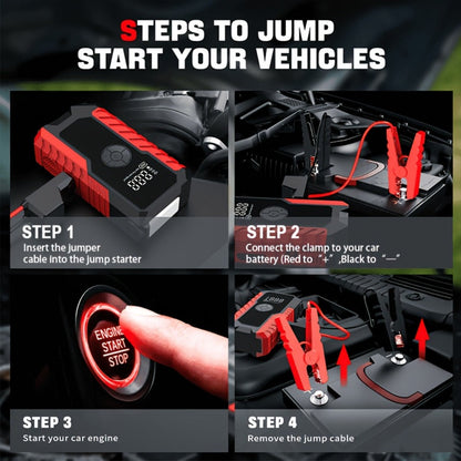 Car Jump Starter 10000A with 150PSI Tire Inflator – 7-in-1 Emergency Battery Booster Pack, 5000A Peak, 10000mAh Power Bank, LED Light