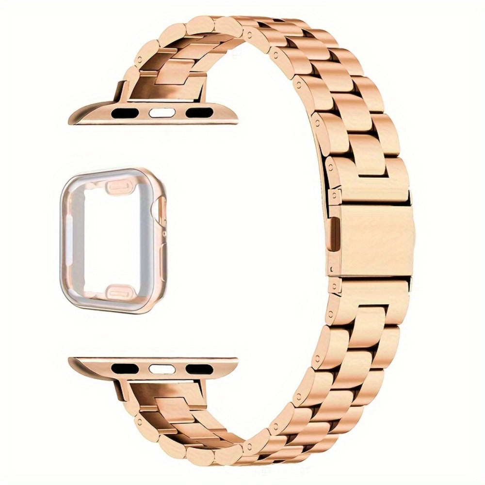 Slim Waist Apple Watch Steel Band & Half Shell Case 3-Piece Set for an Everyday Personal Care Routine