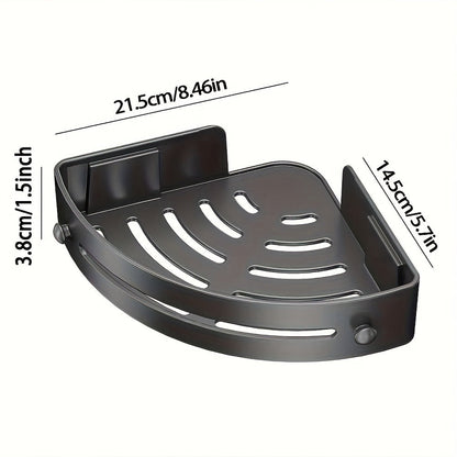 Corner Shower Shelf 2-Layer Nail-Free Bathroom Caddy, No Drill Plastic Shampoo Holder & Organizer for Shower
