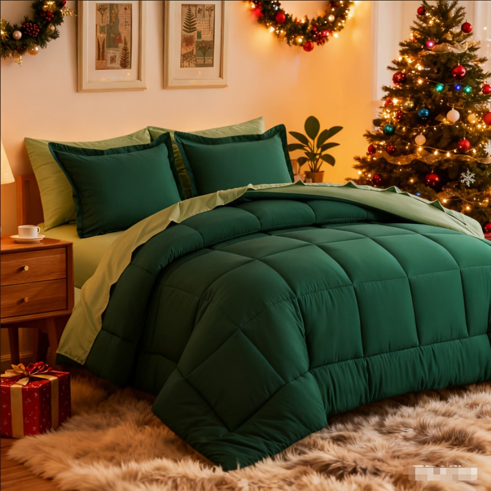 7 Piece Comforter Set Luxury Soft Fluffy Bedding All Season Bed in a Bag with Comforter Fitted Sheet Flat Sheet Pillowcases Hypoallergenic
