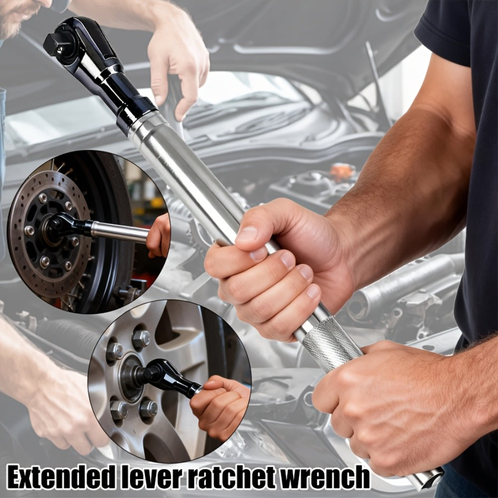 Impact Wrench Extension 1/2" Offset Ratchet Extender – 3-in-1 Heavy Duty Electric Drill Adapter for Confined Spaces Auto Repair with Socket