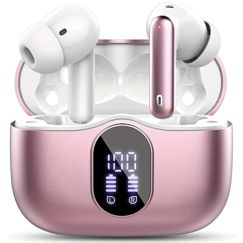 Wireless Earbuds Bluetooth 5.3 with Call Noise Reduction Mic, LED Display Case and Eight Color Options