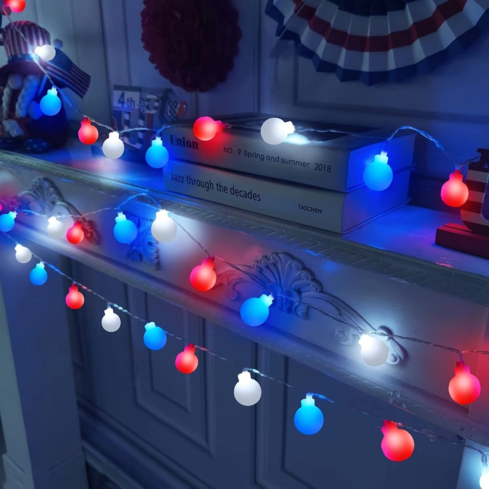 String Lights, 100-LED Solar Crystal Ball Fairy Lights with Eight Modes, 39-Foot Length and Four Colors